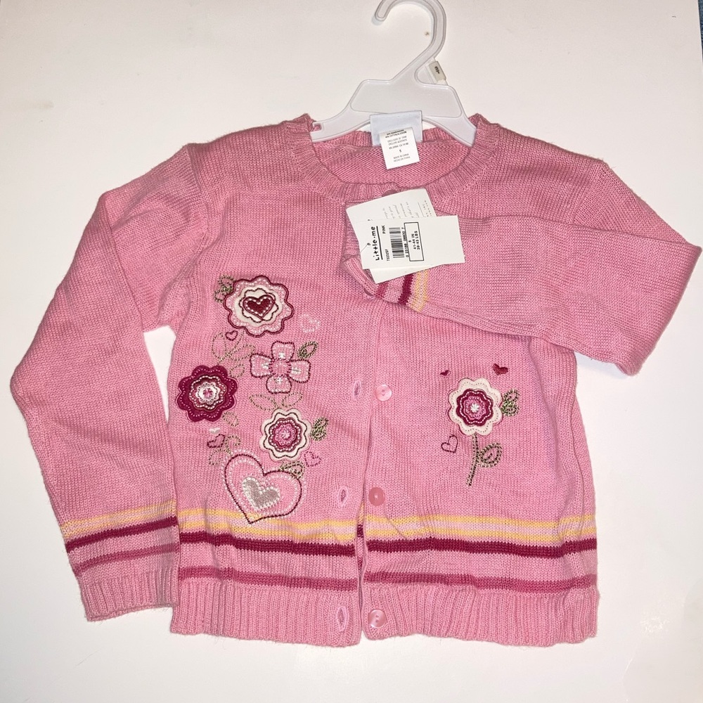 NWT Girls Embroidery Pink Sweater